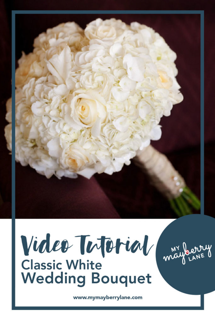 White Wedding Bouquet With Title Video Tutorial