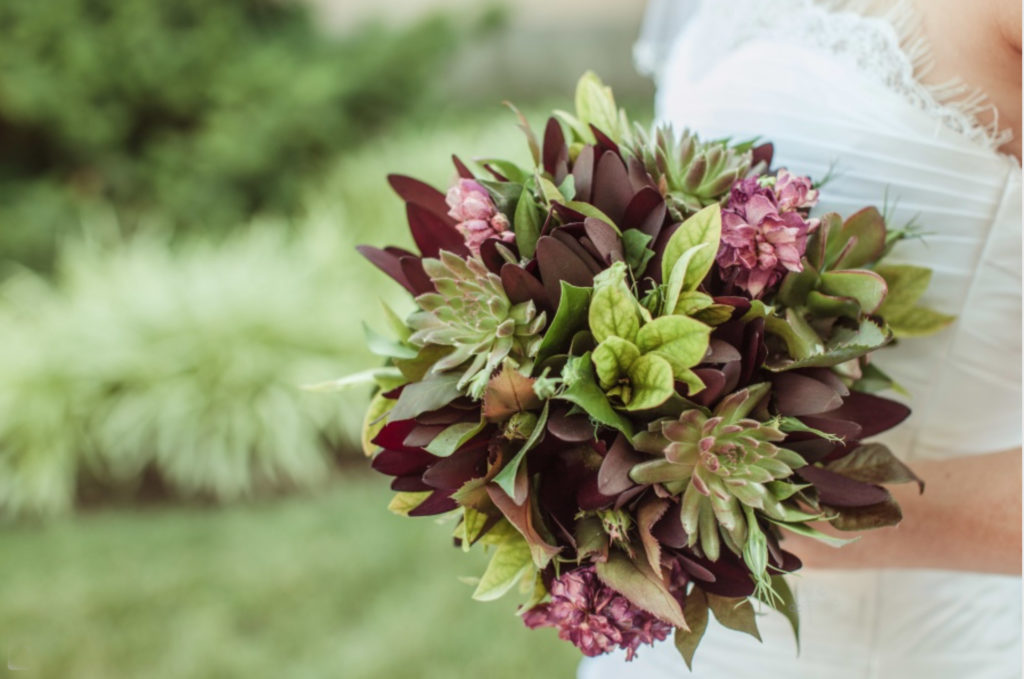 Succulent and greenery bouquet